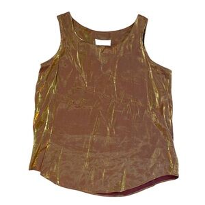 Spencer Alexis Metallic Tank Top Gold Bronze Size Large